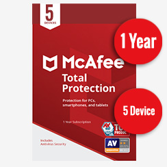 McAfee Total Protection 5 Device 1 Year